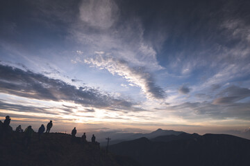 Fototapeta premium 八ヶ岳 赤岳頂上山荘からの夕焼け空