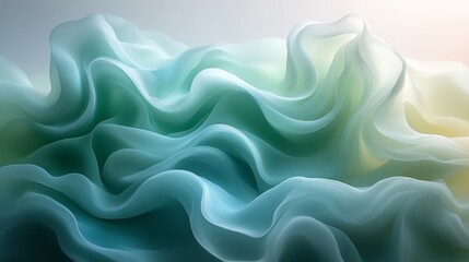 Obraz premium The image is a blue and green wave with a white background