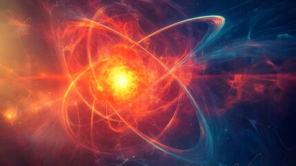 Fototapeta premium Visual Fusion of Atomic and Nuclear Fission