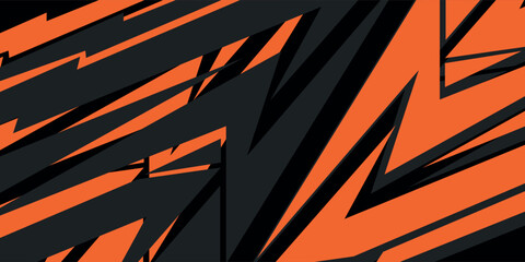 Wide vector black and orange abstract modern sports background with diagonal lines. © Novi