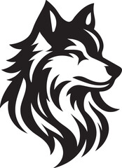 Bold wolf head icon silhouette vector art in EPS format, ideal for wildlife logos, outdoor branding, and fierce design projects