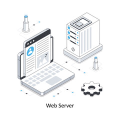 Web Server isometric stock illustration Eps 10 File
