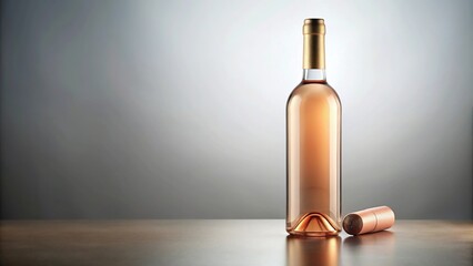 White and rose wine bottle with cork tied without label