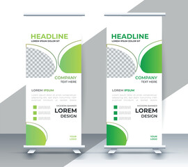 professional nature business roll up display standee template design	