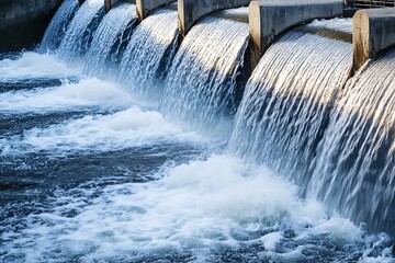Waterfall flowing over a dam