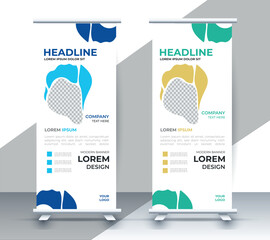 professional nature business roll up display standee template design	