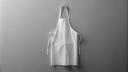 White apron mockup isolated on gray background
