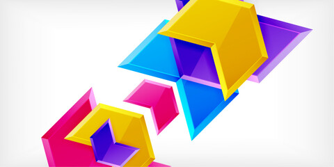 Vector 3d arrow techno design template