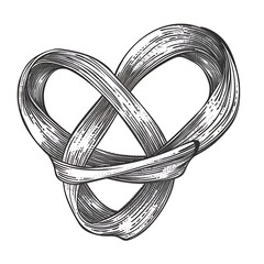 Abstract heart shape vector sketch illustration of a vintage love symbol