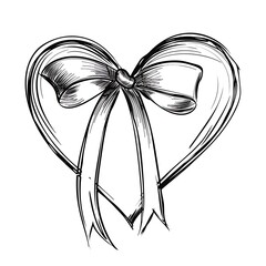 Abstract heart shape vector sketch illustration of a vintage love symbol