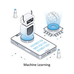 Machine learning  isometric stock illustration Eps 10 File