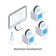 Blockchain Development isometric stock illustration Eps 10 File