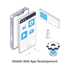 Mobile Web App Development isometric stock illustration Eps 10 File
