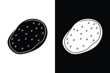 Minimalist Potato Icon. Quality Flat Vector for Healthy Diet Symbols