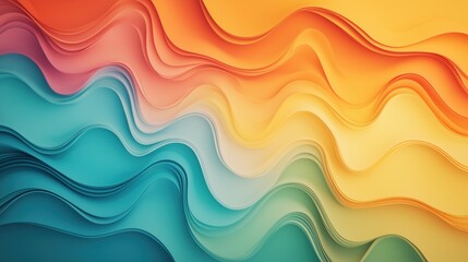 Fototapeta premium Colorful Neon Wave Stripes Background - Soft Focus, Dynamic Flow