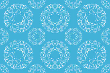 Damask Silk African Korean Traditional Pattern Fabric Folk Embroidery, Aztec Ornament Print. Design for Carpet, Wallpaper, Clothing, Wrapping, Fabric