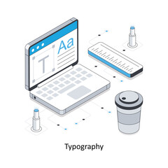 Typography isometric stock illustration Eps 10 File