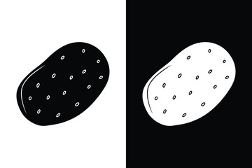 Potato Icon Vector. Minimalist Glyph Symbol for Nutrition and Diet Themes