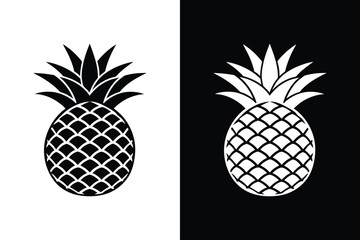 Obraz premium Minimalist Pineapple Vector Icon. Symbol of Summer, Health, and Exotic Fruits