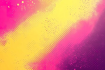 Abstract colorful background with pink, yellow, and purple hues and halftone pattern.