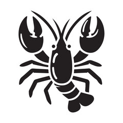 Lobster silhouette vector on a white background