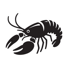 Lobster silhouette vector on a white background