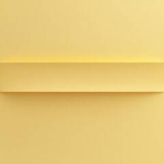 Fototapeta premium A minimalist yellow wall with a smooth, horizontal ledge, creating a serene and simple aesthetic.