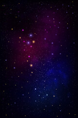 Obraz premium Space Night Sky and Star Background,Starry Galaxy Universe in Purple,Pink,Blue Sky Galaxy,Cloud with Nebula and Sparkle Stars field,Beautiful fantasy starlight on milky way,cosmic and stardust