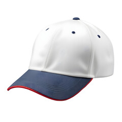 Fototapeta premium White and dark blue cap mockup isolated on white transparent background