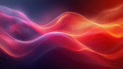 Fototapeta premium Colorful abstract waves flowing in a dynamic pattern across a dark background at dusk, creating a vibrant visual experience