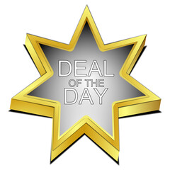 Deal of the Day star Button - 3D illustration