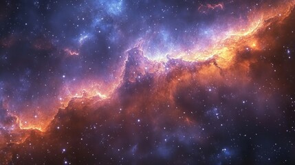 A Cosmic Nebula With Stars and Gas Clouds