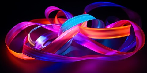 Colorful Abstract Wave with Smoke and Flowing Lines