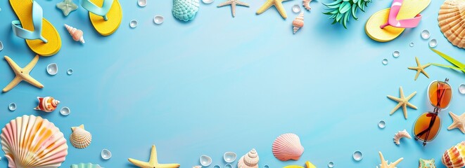 Summer Beach Essentials Flatlay