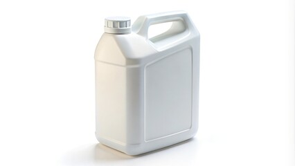 Obraz premium White canister jerrycan for motor oil and other on white background