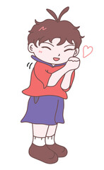 The little boy was showing a happy expression, illustration vector, eps, cartoon