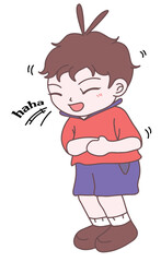 Little boy laughing, illustration vector, eps, cartoon