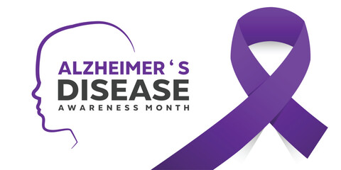 National Alzheimers Disease Awareness Month. Great for cards, banners, posters, social media and more. White background.