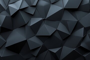 Obraz premium Abstract dark gray polygonal background with 3D effect.