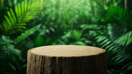 Minimalist Photograph of Tree Stump in Greenery