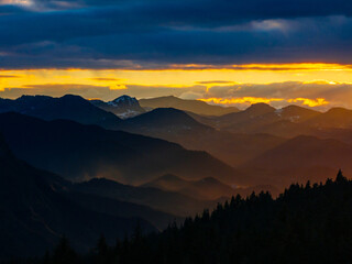 Sunset Time in the Mountains Drone Photo, Savsat Artvin, Turkiye (Turkey)