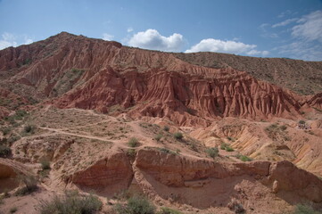 Beautiful landscape of Skazka Canyon in Kyrgyzstan