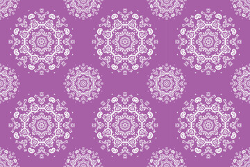 Damask Fabric Fabric Pattern Arabic Geometrical Pattern and Design Folk Embroidery, Aztec Ornament Print. Design for Carpet, Wallpaper, Clothing, Wrapping, Fabric