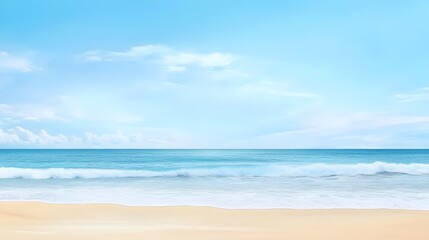 Serene coastal landscape with clear blue sky