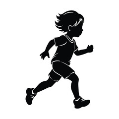 Child running vector silhouette  