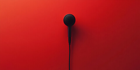 Microphone on Vibrant Red Background