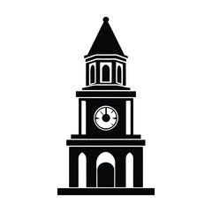 Clock tower vector silhouette  