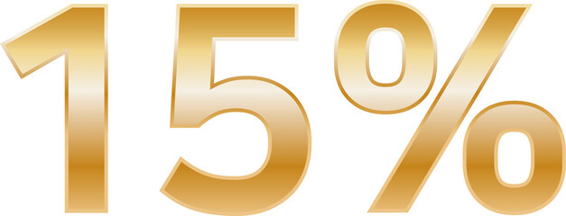 Golden  percent off flat cartoon style vector logo concept.  sale isolated icon on black background. Thirty percent discount for business. Vector illustration