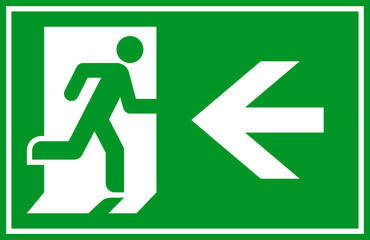 Running man and exit door sign. Exit way icon. Emergency exit. Safety symbol. Escape help evacuation icon
