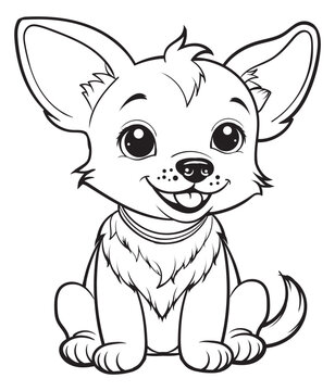 recommend clip art: Dog Character Vector, Coloring Book Page with Dog, Coloring page outline of a cute dog, coloring page with Animal character eps 10